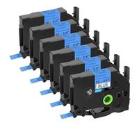 Cruxer 6-Pack Replacement for P-Touch TZe-531L1 TZe531L1 12mm x 8m Glitter Bling Laser Laminated Black on Starry Blue Label Tape Compatible with PTouch PT-H110 H100 H105 P300BT E110 D200 Maker