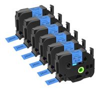Cruxer 6-Pack Replacement for P-Touch TZe-551 TZe551 24mm x 8m Black on Blue Laminated Label Tape Compatible with Ptouch PT-D600 PT-E500 PT-H500 PT-P710BT PT-1400 PT-9200DX PT-P750W Maker