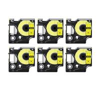 Cruxer 6-Pack Replacement for Rhino 18433 S0718470 IND Industrail Vinyl Label Tapes 19mm x 5.5m Black on Yellow Compatible with Rhino 5000 5200 4200 6000 ILP219 3M PL150 Label Maker