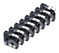 Cruxer 8-Pack Compatible for Dymo IND A18444 S0718600 Vinyl Label Tape Ribbons，Black on White 12mm x 5.5m Replacement for Dymo Rhino 1000 4200 6000 LabelWriter 450 Duo ILP 219 3M PL150 3M PL300