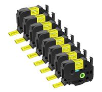 Cruxer 8 Pack Replacement for Brother HSe-651 23.6mm Heat Shrink Tube Black on Yellow HSE651 HS651 Heat Shrink Label Tape for P-Touch PT-300 E550W E500 H500 7600 D600 P710BT P750W Labels Maker