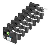 Cruxer 8 Pack Replacement for Brother P-Touch TZe-135 AZe-135 Clear Laminated Tapes，White on Transparent 0.47'' 12mm x 8m Cassette Compatible for Brother PT-H100R PT-200 PT-H110 PT-D410 PT-E110VP