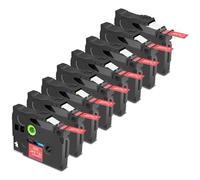 Cruxer 8 Pack Replacement for Brother P-Touch TZe-435 AZe-435 Red Laminated Tapes，White on Red 0.47'' 12mm x 8m Cassette Compatible for Brother PT-H100R PT-200 PT-H110 PT-D410 PT-E110VP