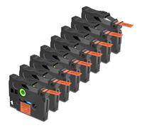 Cruxer 8 Pack Replacement for Brother P-Touch TZe-B31 AZe-B31 Fluorescent Laminated Tapes,Black on Orange 0.47'' 12mm x 5m Cassette Compatible for Brother PT-H100R PT-200 PT-D410 PT-E110VP