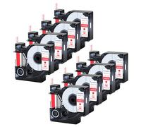 Cruxer 8-Pack Replacement for D1 45015 S0720550 12mm x 7m Red on White Label Tape Compatible with Label Manager 160 210D 260P 280 360D 420P 450D 500TS Label Point/Writer Maker