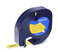 Cruxer 8-Pack Replacement for Letra Tag Refills Tape 91202 91332 91222 S0721620 12mm x 4m (1/2'' x 13') Black on Clear Compatible with LT-100H LT-100T LT-110T Plus QX50 XR XM Label Maker