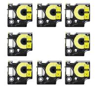 Cruxer 8-Pack Replacement for Rhino 18431 IND Industrail Vinyl Label Tapes 9mm x 5.5m Black on Yellow Compatible with Rhino 1000 3000 5000 5200 4200 6000 ILP219 3M PL150 Label Maker