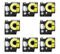 Cruxer 8-Pack Replacement for Rhino 18433 S0718470 IND Industrail Vinyl Label Tapes 19mm x 5.5m Black on Yellow Compatible with Rhino 5000 5200 4200 6000 ILP219 3M PL150 Label Maker