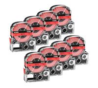 Cruxer 8-Pack Replacement for SC12RW LK-4RBN AC12RW 12mm x 8m Laminated Black on Red Label Tape Compatible with Epson LW-1000P LW-700 LW-300L LW-300 LW-400 LW-500 LW-600P LW-900P Label Maker