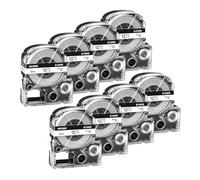 Cruxer 8-Pack Replacement for SS12KW LK-4WBN AS12KW 12mm x 8m Laminated Black on White Label Tape Compatible with Epson LW-1000P LW-700 LW-300L LW-300 LW-400 LW-500 LW-600P LW-900P Label Maker