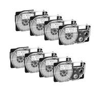 Cruxer 8-Pack Replacement for XR-9X XR-9X1 AR-9X 9mm x 8m Black on Clear Self-Adhesive Label Tape Compatible with Casio KL-60 KL-100 KL-120 KL-750 KL-780 KL-820 KL-2000 CW-L300 Label Makers