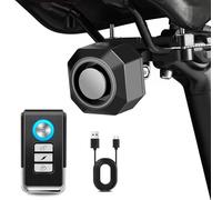Cruxer Bike Alarm with Saddle Bracket, USB Rechargeable Wireless Anti-Theft Vibration Alarm, IP54 Waterproof, 110db Volume and Sensitivity Adjustable Sensor Burglar System with Remote