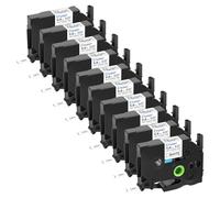 Cruxer Compatible for Brother HSE211 HS2-211 AHS 211 5.8mm 1/4" (0.23 Inch) Heat Shrink Tube Label Tape Black on White for PTE550 PTP750 PTD450 PTD400AD PT710BT Label Maker, 10-Pack…