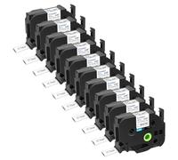 Cruxer Compatible for Brother HSE241 HS2-241 17.7mm 3/4" Heat Shrink Tube Label Tape Black on White for PTD400AD D450 D600 PTP700 P750W PTH500LI PT1810 1880C 2730 2030 Label Makers, 10-Pack