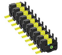 Cruxer Compatible for Brother HSE651 HS2-651 23.6mm 0.92" Heat Shrink Tube Label Black on Yellow for PTD600 D600VP PTP700 P750W P900W P950NW PTP710BT PT-9600 PT-H500LI Label Maker, 10-Pack