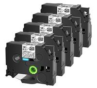 Cruxer Compatible for Brother TZE145 TZ145 18mm 3/4" Label Tape White Text on Clear Tape Replacement for Ptouch PTD400AD D450 D600 PTP700 P750W PTH500LI PT1810 1880C 2730 2030 Label Makers, 5-Pack