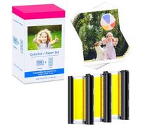 Cruxer Compatible for Canon Selphy CP1500 CP1300 Ink and Paper 100 x 148mm KP-108IN KP108IN for Cannon CP Selphy CP910 CP780 CP760 CP1000 CP1200 Printer 108 Sheets Photo Paper 3 Ink Cartridges