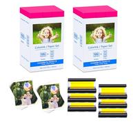 Cruxer Compatible for Canon Selphy CP1500 CP1300 Ink and Paper 100 x 148mm KP-108IN KP108IN for Cannon CP Selphy CP910 CP780 CP760 CP1000 CP1200 Printer 216 Sheets Photo Paper 6 Ink Cartridges