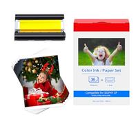 Cruxer Compatible for Canon Selphy CP1500 CP1300 Ink and Paper 100 x 148mm KP-36IN KP36IN for Cannon CP Selphy CP910 CP780 CP760 CP1000 CP1200 Printer 36 Sheets Photo Paper 1 Ink Cartridges