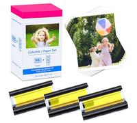 Cruxer Compatible with Canon Selphy CP1500 CP1300 Ink and Paper KP-108in KP-108 Replacement for Selphy CP910 CP780 CP760 CP1000 CP1200, 100 x 148mm (3 Ink Cartridge + 108 Sheets Photo Paper Set)