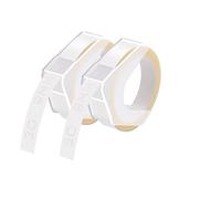 Cruxer Embossing Tape Replacement for Dymo Omega Label Tape Self-Adhesive Dymo Embossing Tape, 9mm x 3m White on Clear Vinyl Labels for DYMO Omega Junior Embossing Label Makers,2 Pack