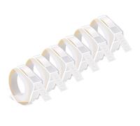 Cruxer Embossing Tape Replacement for Dymo Omega Label Tape Self-Adhesive Dymo Embossing Tape, 9mm x 3m White on Clear Vinyl Labels for DYMO Omega Junior Embossing Label Makers,6 Pack