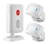 Cruxer Motion Sensor Detector Indoor Wireless PIR Security Alarm | Caregiver Reminder for Elderly, Shop Door Chime, Mailbox Alert, Home Dooebell, Pets Passing Bell, 1 Receiver & 2 Sensor