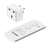 Cruxer Remote Control Timer Plug Sockets, 13A/3120W Anti-Surge Socket Switch with 50M/160FT Wireless Operating Range, Programmable, UKCA and RoHS Listed for Household Appliances, 1 Socket and 1 Remote