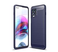 CruzerLite Carbon Fiber Texture Design Cover Shock Absorption Moto G100 Case for Moto G100 (Blue)
