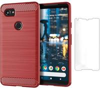 CruzerLite Case for Google Pixel 2 XL Case, Carbon Fiber Shock Absorption Slim case for Google Pixel 2 xl (2017) (Red)