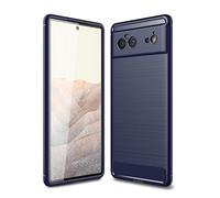 CruzerLite Case for Google Pixel 6 Case, Carbon Fiber Texture Design Cover Shock Absorption Google Pixel 6 Case for Google Pixel 6 (2021) (Blue)
