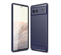 CruzerLite Case for Google Pixel 6a, Carbon Fiber Texture Design, Shock Absorption, TPU Material, Slim Fit, Blue