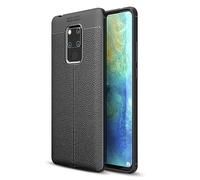 CruzerLite Case for Huawei Mate 20X - Flexible Slim Case with Leather Texture Grip Pattern and Shock Absorption TPU Cover (Black)