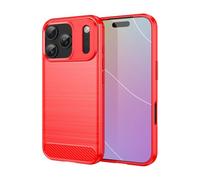 CruzerLite Case for iPhone 17 Pro, Carbon Fiber Texture Design Cover Anti-Scratch Shock Absorption Made for iPhone 17 Pro (2025) (Red)