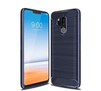 CruzerLite Case for LG G7, Carbon Fiber Shock Absorption Slim Flexible Case for LG G7 ThinQ (Blue)