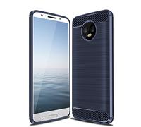 CruzerLite Case for Moto G6 Plus - Carbon Fiber Shock Absorption Slim Case - Blue