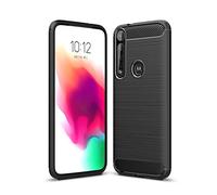 CruzerLite Case for Moto G8 Plus Case, Carbon Fiber Texture Design Cover Anti-Scratch Shock Absorption Case for Moto G8 Plus (Black)