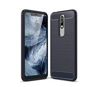 CruzerLite Case for Nokia 5.1 Plus Case, Carbon Fiber Shock Absorption Slim Case for Nokia 5.1 Plus (Blue)