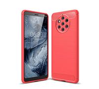 CruzerLite Case for Nokia 9 PureView Case, Carbon Fiber Shock Absorption Slim Case for Nokia 9 PureView (Red)