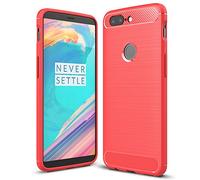 CruzerLite Case for Oneplus 5t Case, Carbon Fiber Shock Absorption Slim Case for Oneplus 5t (Red)