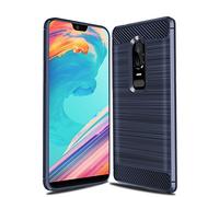 CruzerLite Case for Oneplus 6 Case, Carbon Fiber Shock Absorption Slim Case for Oneplus 6 (Blue)