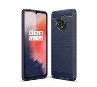 CruzerLite Case for OnePlus 7T Case, Carbon Fiber Texture Design Cover Anti-Scratch Shock Absorption Case for OnePlus 7T (Blue)