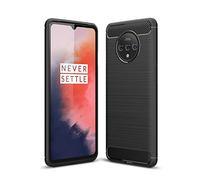 CruzerLite Case for OnePlus 7T Case, Carbon Fiber Texture Design Cover Anti-Scratch Shock Absorption Case for OnePlus 7T (Fiber Black)