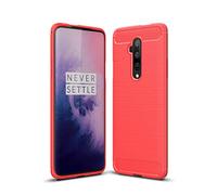 CruzerLite Case for OnePlus 7T Pro Case, Carbon Fiber Texture Design Cover Anti-Scratch Shock Absorption Case for OnePlus 7T Pro (Red)