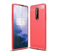 CruzerLite Case for Oneplus 8 Case, Carbon Fiber Texture Design Cover Anti-Scratch Shock Absorption Case for Oneplus 8 (2020) (Red)