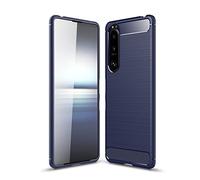 CruzerLite Case for Sony Xperia 5 iii Case, Carbon Fiber Texture Design Cover Shock Absorption Sony Xperia 5 iii Case for Sony Xperia 5 iii (2021) (Blue)