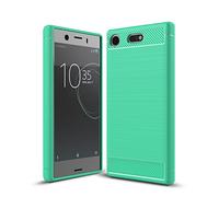 CruzerLite Case for Sony Xperia XZ1 Compact Case, Carbon Fiber Shock Absorption Slim case for Sony Xperia XZ1 Compact (2017) (Teal)