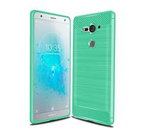 CruzerLite Case for Sony Xperia XZ2 Compact Case, Carbon Fiber Shock Absorption Slim Case for Sony Xperia XZ2 Compact (2018) (Teal)