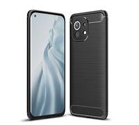 Cruzerlite Case for Xiaomi Mi 11 Case, Carbon Fiber Texture Design Cover Anti-Scratch Shock Absorption Case for Xiaomi Mi 11 (Black)