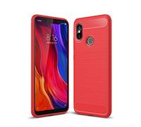 CruzerLite Case for Xiaomi Mi 8 Case, Carbon Fiber Shock Absorption Slim Case for Xiaomi Mi 8 (Red)
